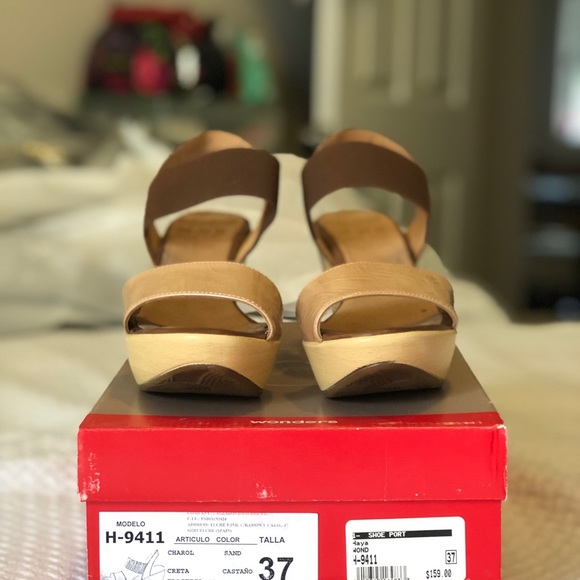 Wonders platform tan + brown high heel sandal - Picture 7 of 8